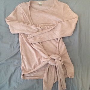 Pink tie cross sweater